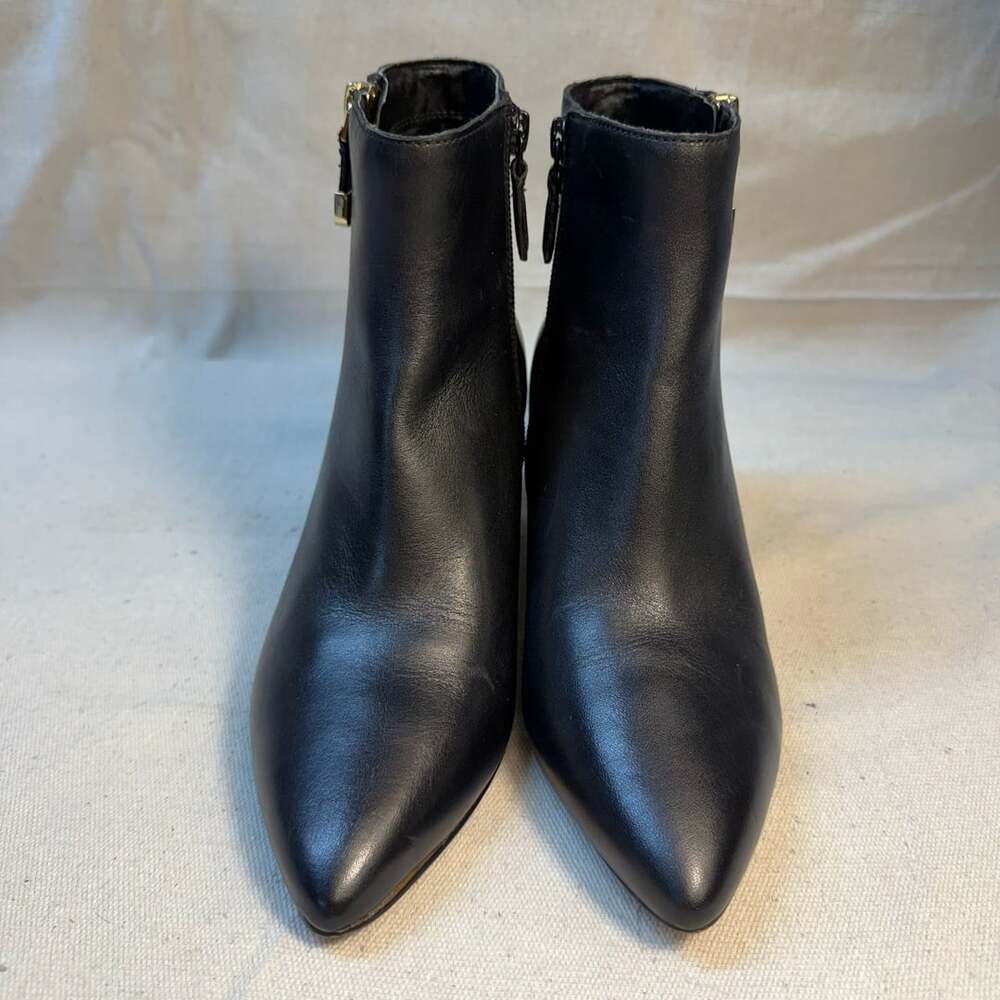 Franco Sarto Luella Ankle Boot Black Leather Pointed Toe